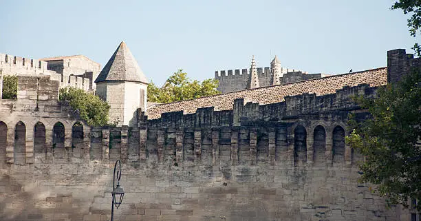 City walls of Avignon, France. Reminding of castles and fairy tales.