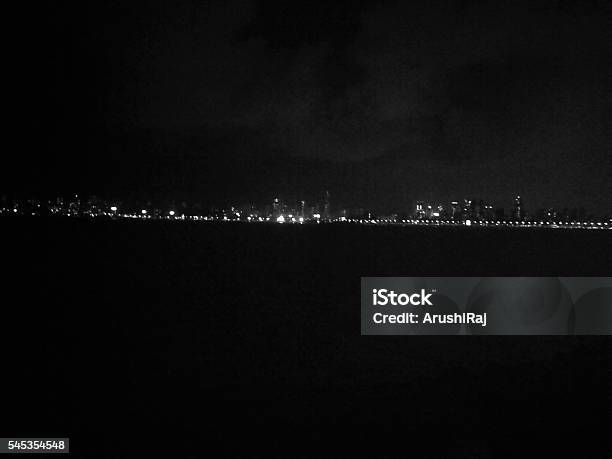 Queens Necklace Stock Photo - Download Image Now - Black And White, City, Horizontal