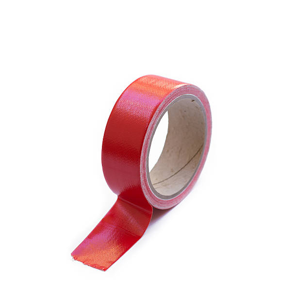 klebeband rot isoliert auf wei�ß - red tape adhesive tape red bureaucracy stock-fotos und bilder