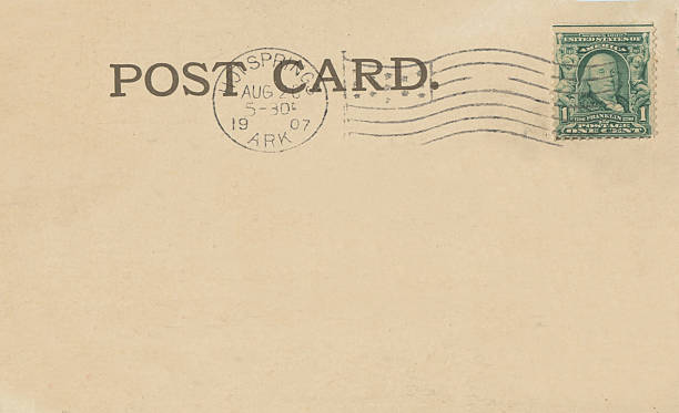 istock Antique 1907 Hot Springs Arkansas Stamped Post Card Back 545361894