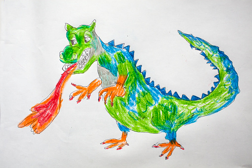Dibujo de niño-dragon photo