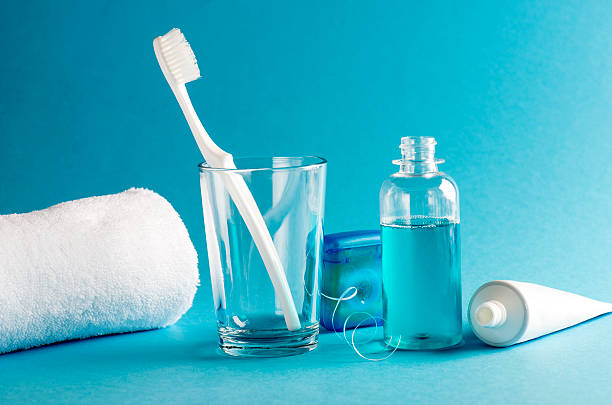 apparecchiatura odontoiatrica - toothpaste glue blue white foto e immagini stock