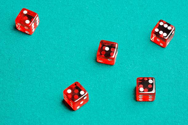 istock group of red dices on the green cloth 545367084