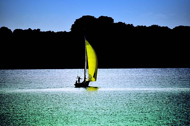 summer sail boat coastal sea water background