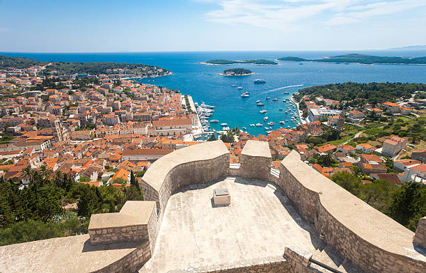 istock Hvar city and harbor from the Spanish Fortress 545368488