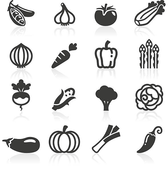 Just Vegetables Icons Just Veg Icons. Layered and grouped for ease of use. cauliflower nutrition stock illustrations
