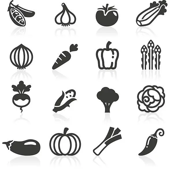 Vector illustration of Just Vegetables Icons