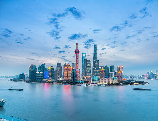 istock beautiful shanghai skyline in nightfall 545369356