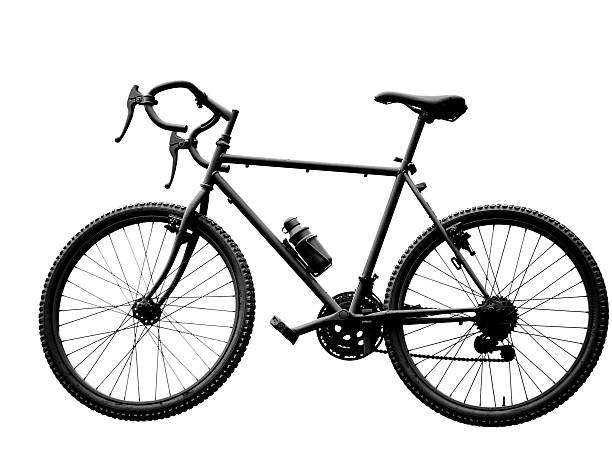sport bike all black on white background