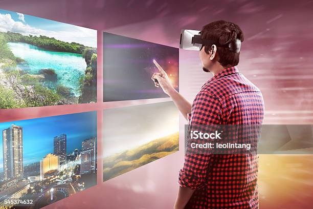 Virtual Reality Conceptual Images Stock Photo - Download Image Now - Adult, Adults Only, Arts Culture and Entertainment