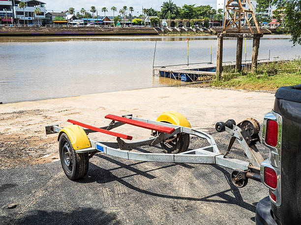 istock trailer for jet boat haul preparing. 545374666