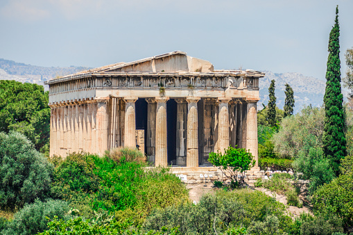 Ancient Agora and the Temple of Hephaesus in Athens, Greece