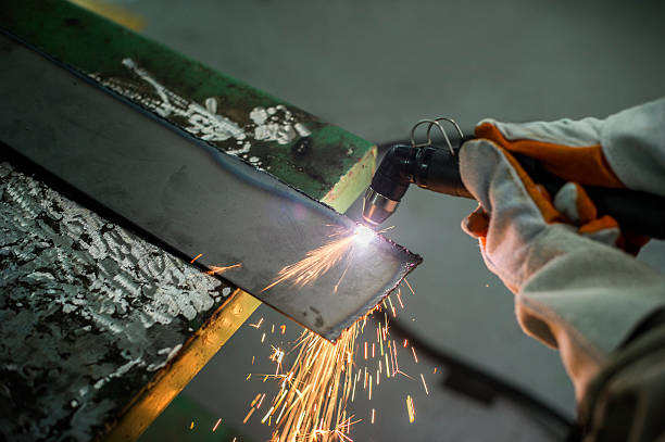 istock Cutting steel with a plasma.Working Industry. 545378544
