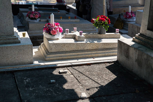 istock Candles and Flowers over Grave 545379382