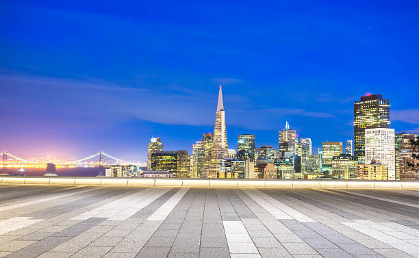 istock empty floor with cityscape and skyline of san francisco night 545420996
