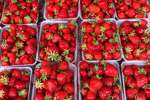 istock Natural strawberry in baskets 545428760