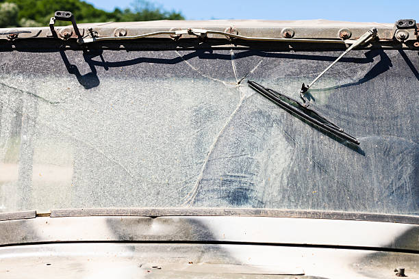 istock dirty and broken windshield of off-road vehicle 545430584