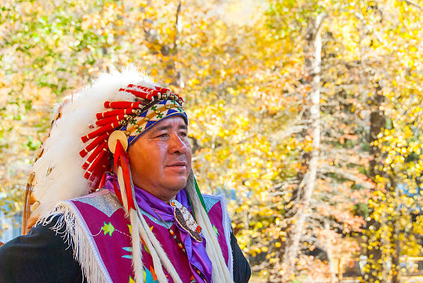 rdzenny amerykanin cherokee w gór smoky mountains w jesień v - cherokee zdjęcia i obrazy z banku zdjęć