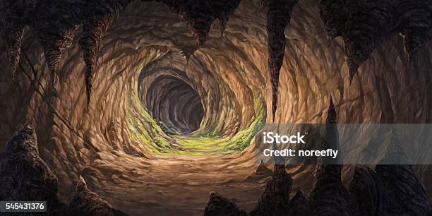 Estalactita Inside The Cave Stock Illustration - Download Image Now - Cave, Large, Deep