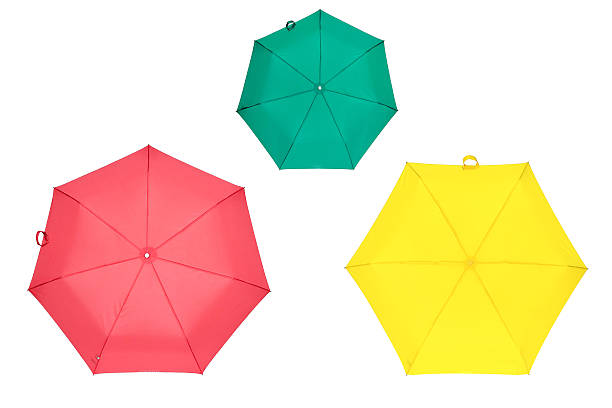 istock Red, yellow and green umbrellas 545431654