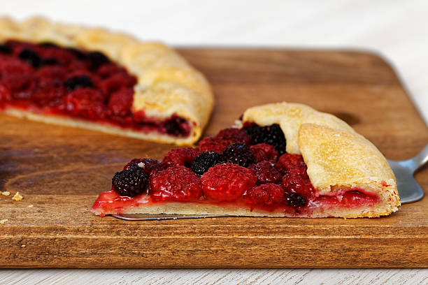 istock Piece of homemade raspberries galette 545435566