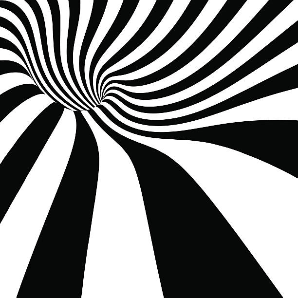 vector striped spiral abstract tunnel vector art illustration