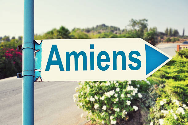 Amiens Road Sign stock photo