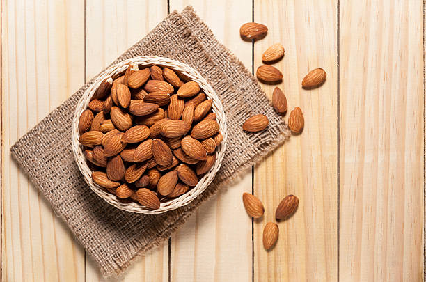istock Almond in white basket 545439304