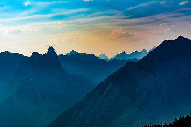 istock Rocky mountain range at sunset, Banff, Canada 545440810