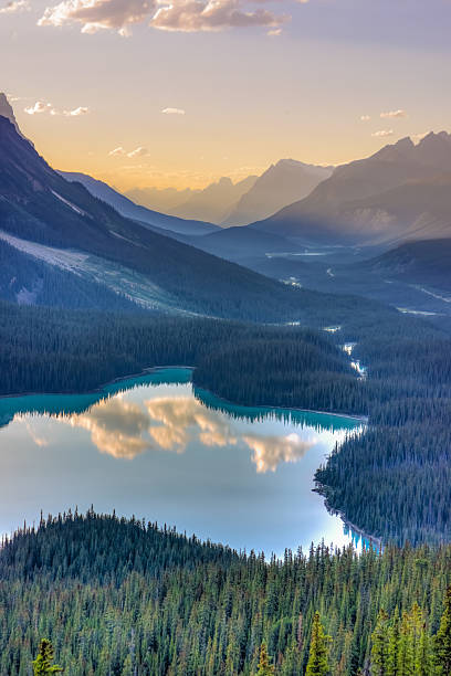 ペイト湖、ジャスパー国立公園、カナダ - vertical scenics ice canada ストックフォトと画像