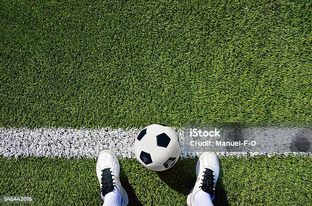 Boot And Ball Soccer Stock Photo - Download Image Now - Soccer, Soccer Ball, Sports Field