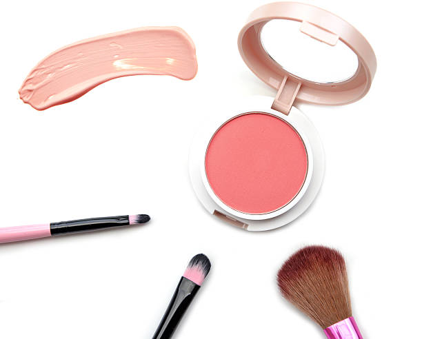 istock cosmetics and makeup top view. On a white background 545442322