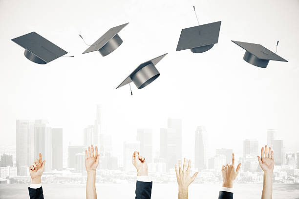 istock Graduation concept city background 545445950