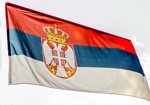 Serbian flag - silk texture