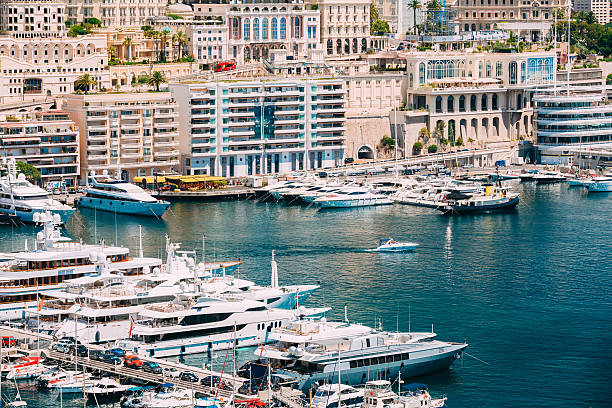 istock Yachts moored at town quay In Monaco, Monte Carlo 545451512