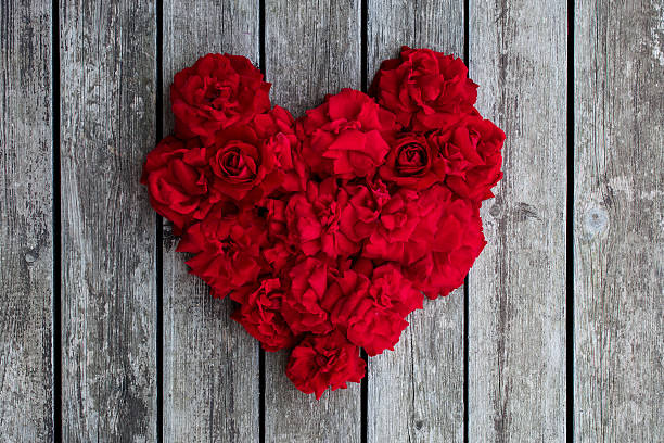 istock Heart of red roses. Red rose. 545452282