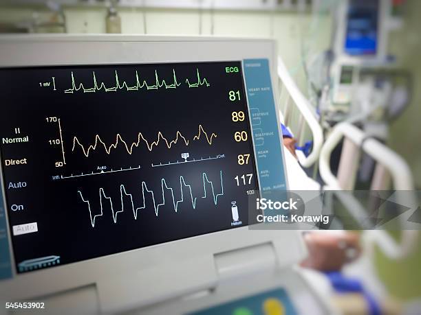 Ekg Monitor Stock Photo - Download Image Now - Electrocardiography, Hospital, Patient