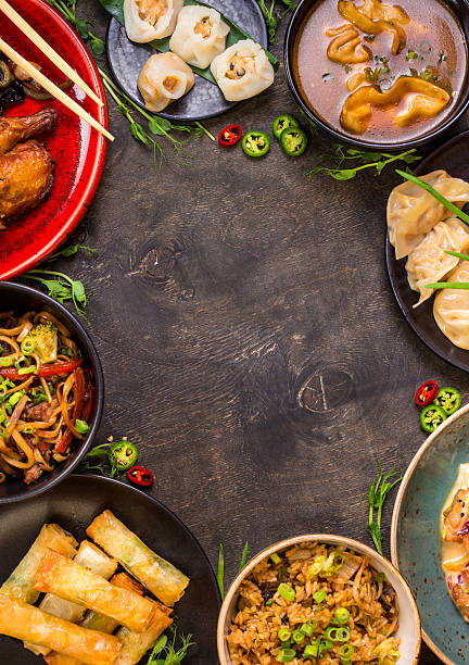 istock Chinese food blank background 545455990