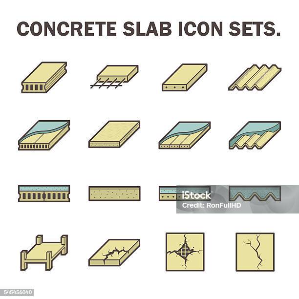 Concrete Slab Icon Stock Illustration - Download Image Now - Concrete, Rebar, Architectural Column