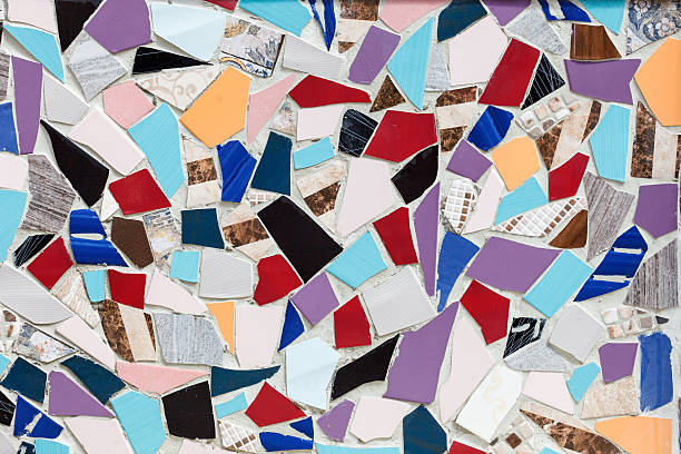 istock the wall is decorated with pieces of ceramic tile. 545458928