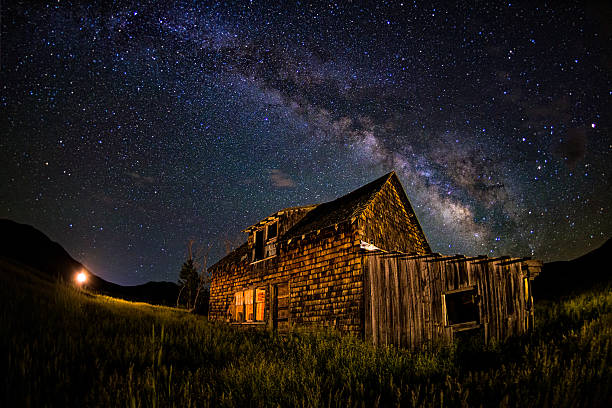 istock Old Cabin with Milky Way Galaxy 545459058