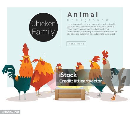 istock Cute animal family background with Chickens 545462298