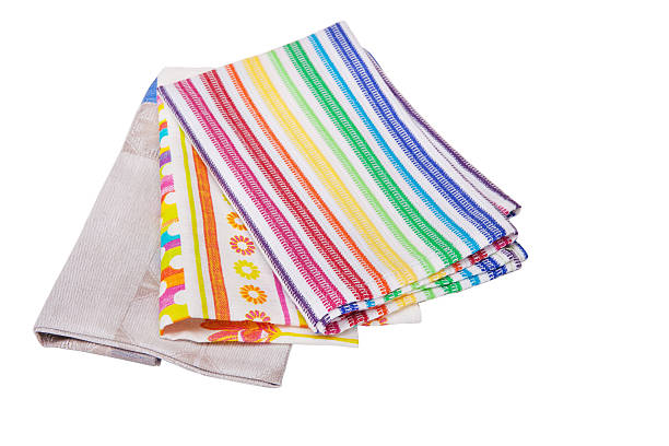 istock Kitchen towels on white wooden background 545462396