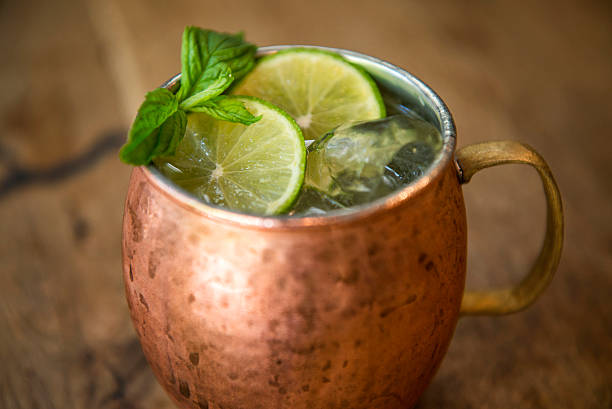 istock Moscow mule cocktail in a metal copper mug 545462644