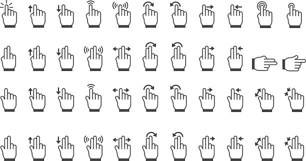 Vector illustration of Touch Gestures Icons