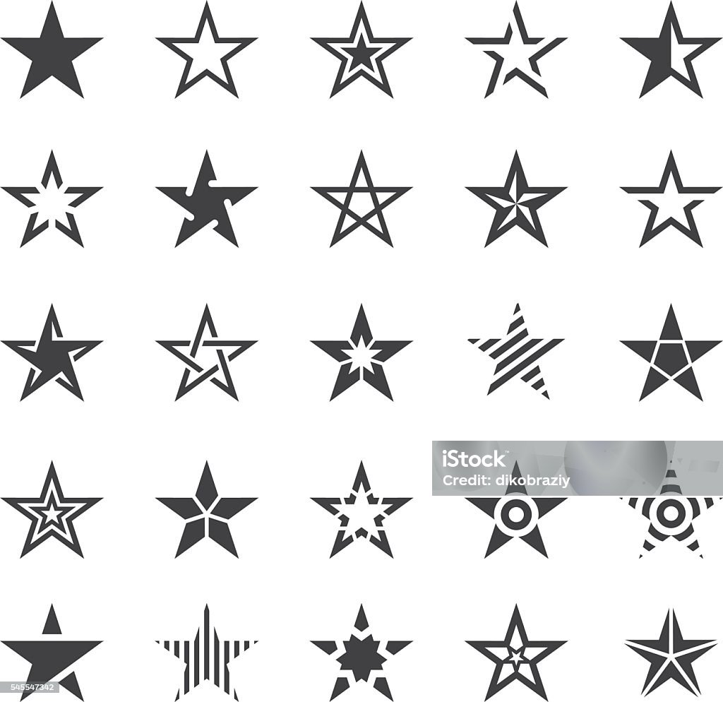 Иконки формы звезды - Иллюстрация - Векторная графика Форма звезды роялти-фри