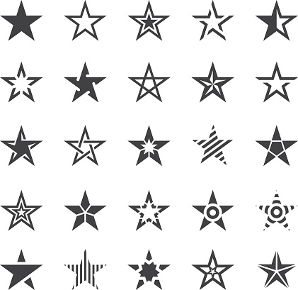 Vector Illustration of Star Shape Icons
