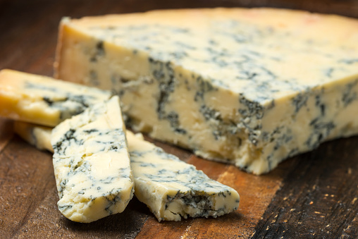 Stilton Blue Cheese close up