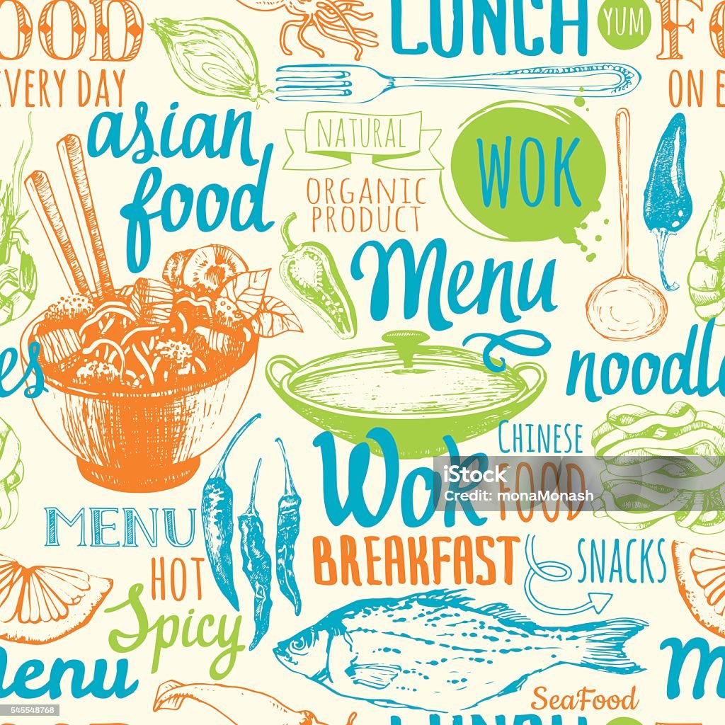 Nền Tảng Liền Mạch Với Ẩm Thực Đường Phố Châu Á Mẫu Menu Hình minh ...