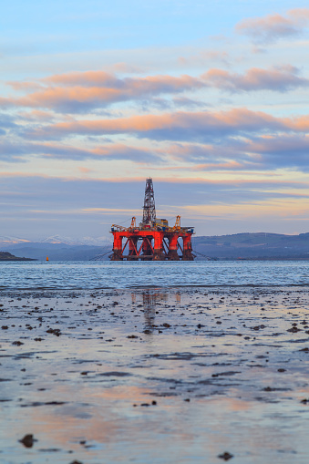 Semi Submersible Oil Rig at Cromarty Firth in Invergordon, Scotland